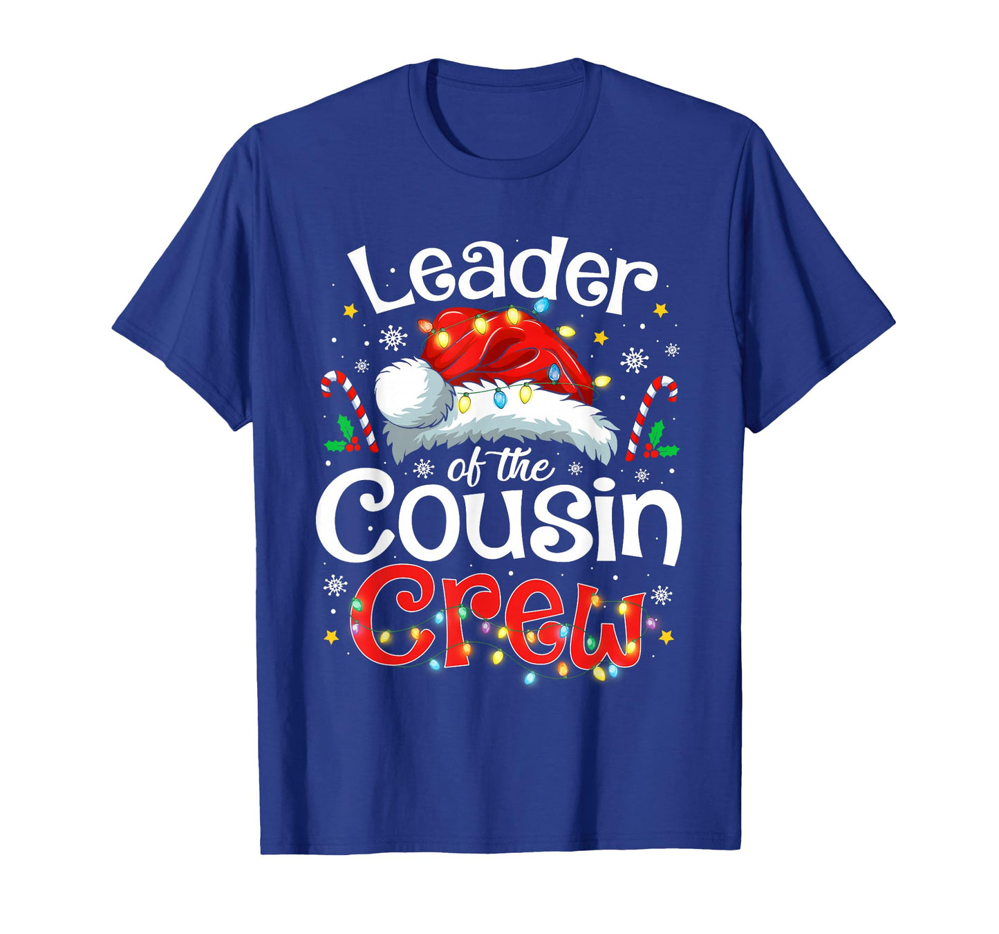Leader of The Cousin Crew Christmas Family Matching Xmas T-Shirt