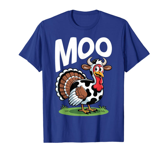 Turkey Moo Funny Thanksgiving Turkey Face Autumn T-Shirt