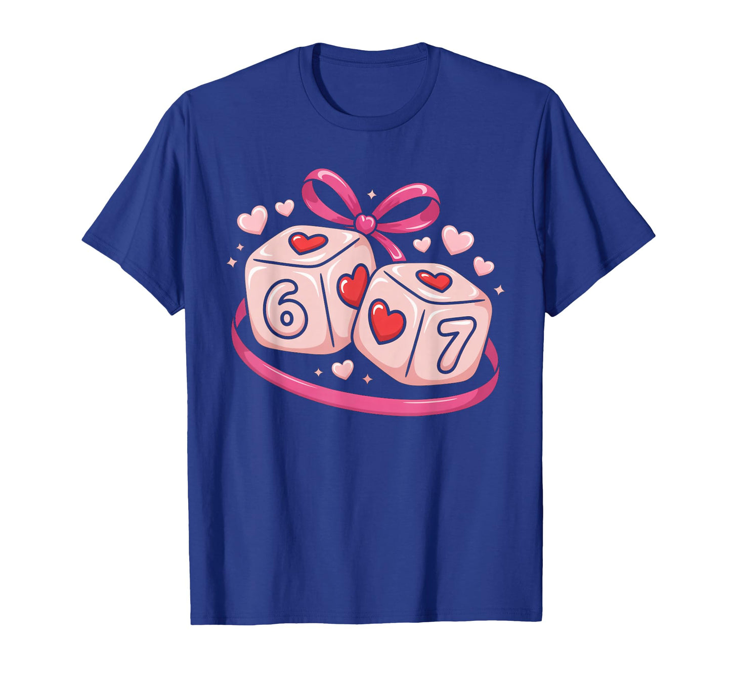 67 Dice Valentine’s Day Six Seven Hearts 6-7 Meme T-Shirt