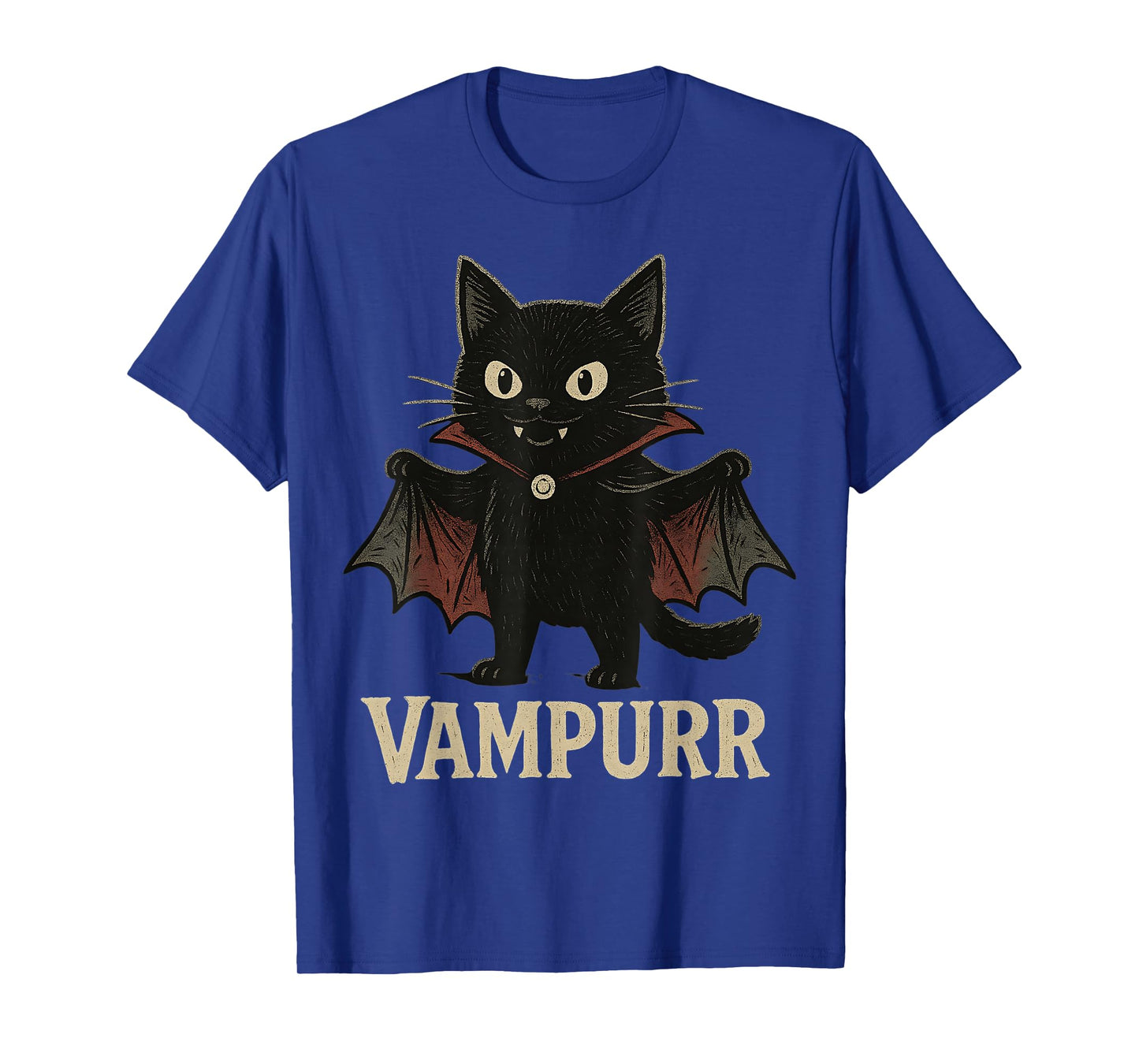 Vampurr Vampire Halloween Cute Cat Pun Funny Graphic T-Shirt