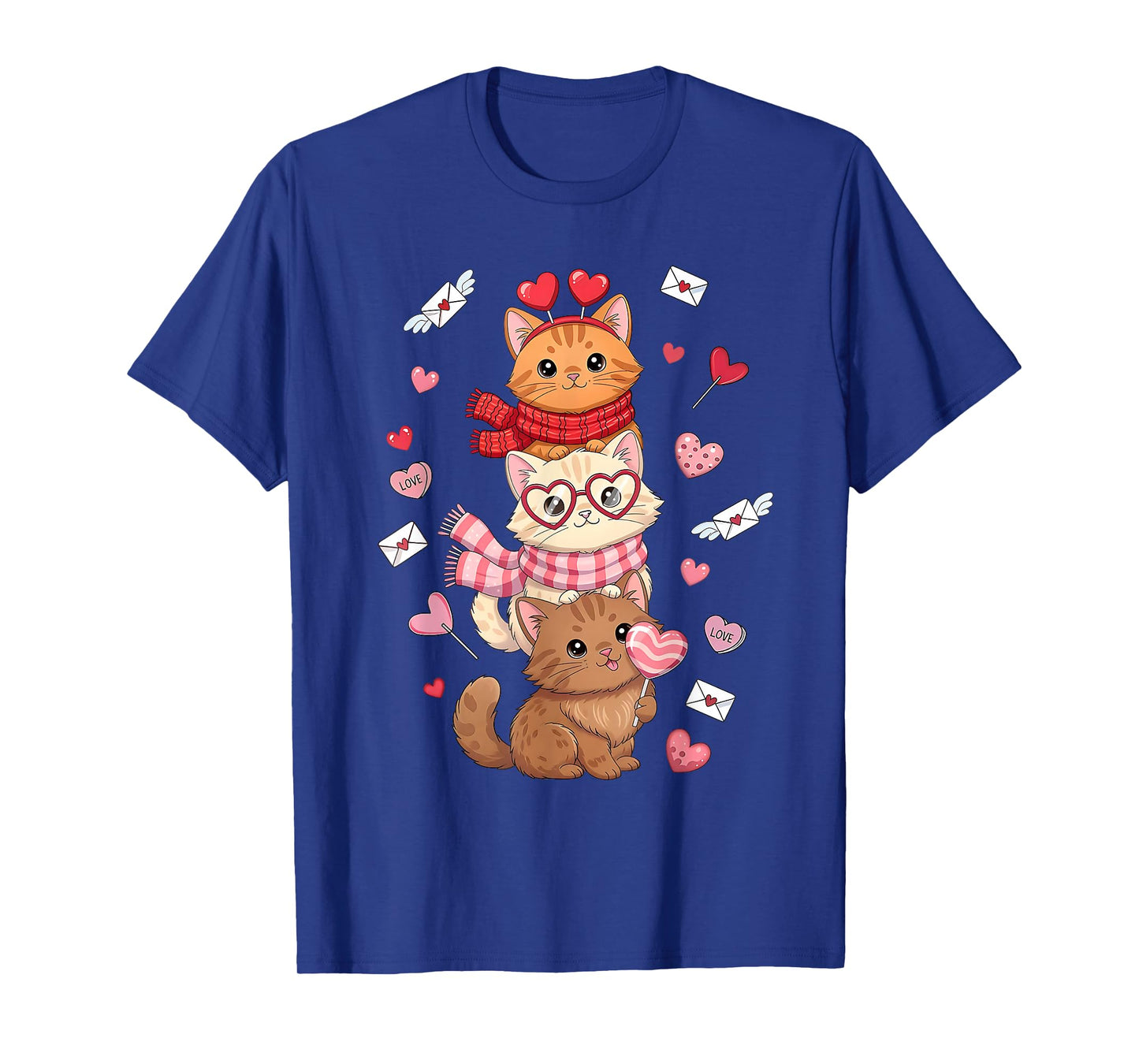 Valentine Cat Happy Meowentines Heart Valentines Cat Lover T-Shirt