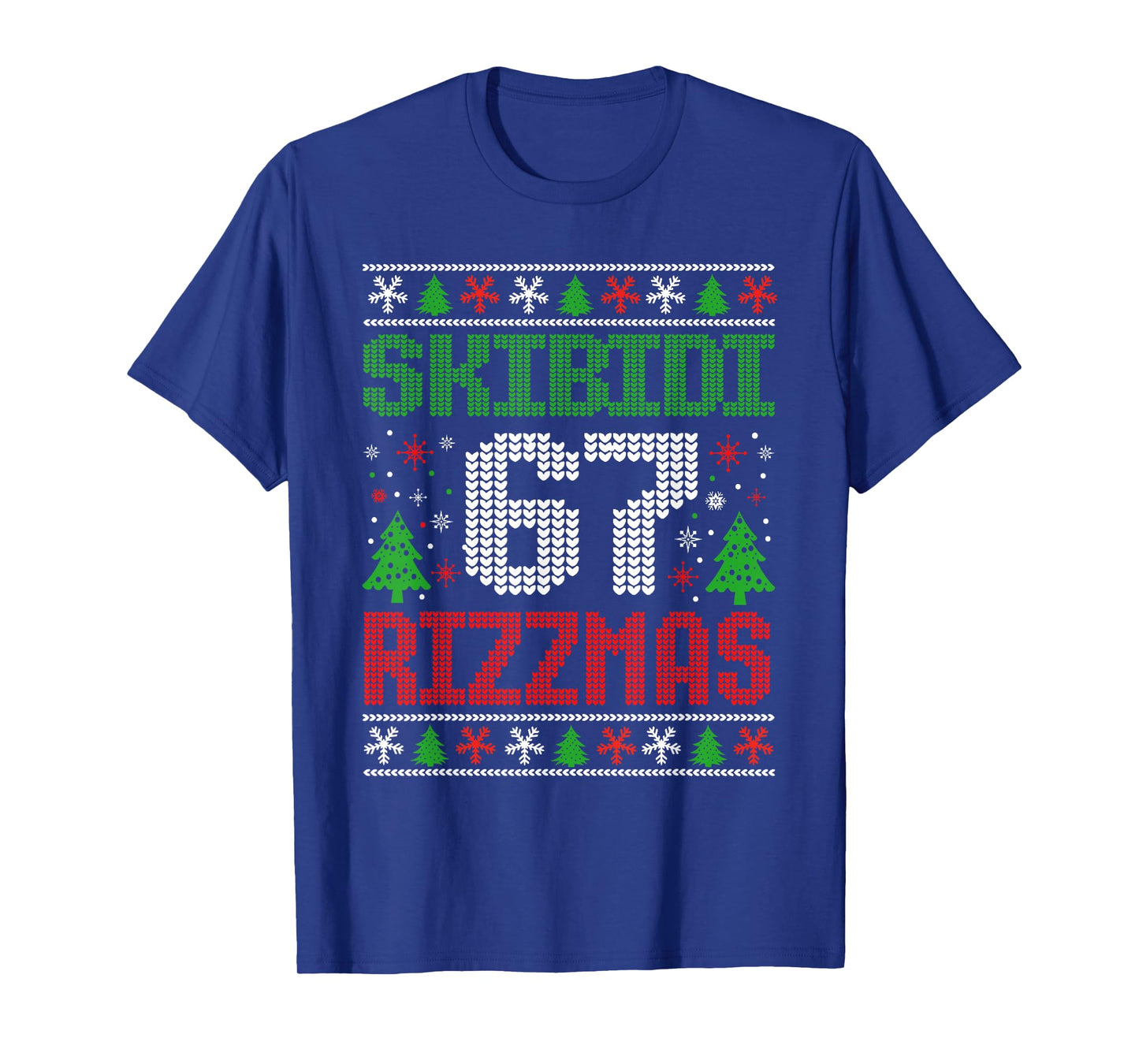 Skibidi Six Seven Rizzmas Funny Meme 67 Ugly Christmas T-Shirt