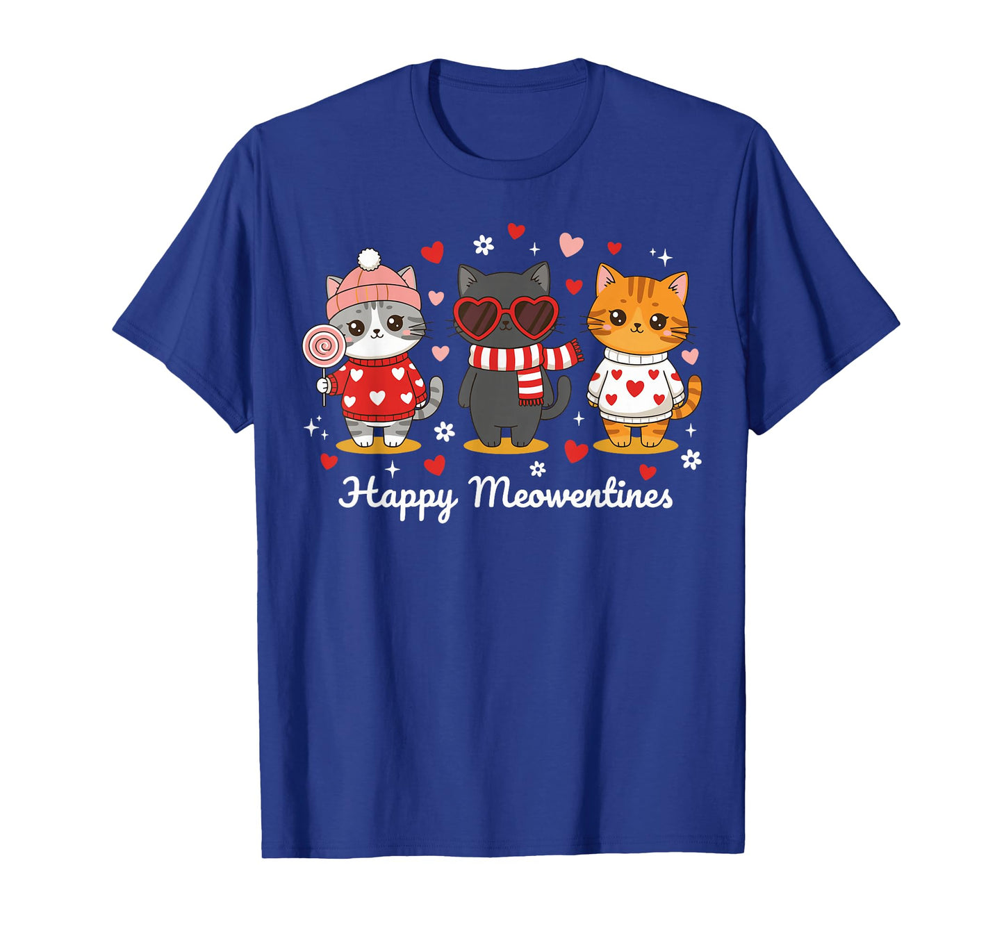 Happy Meowentines Cute Valentine Cat Lovers Girls Women Kid T-Shirt