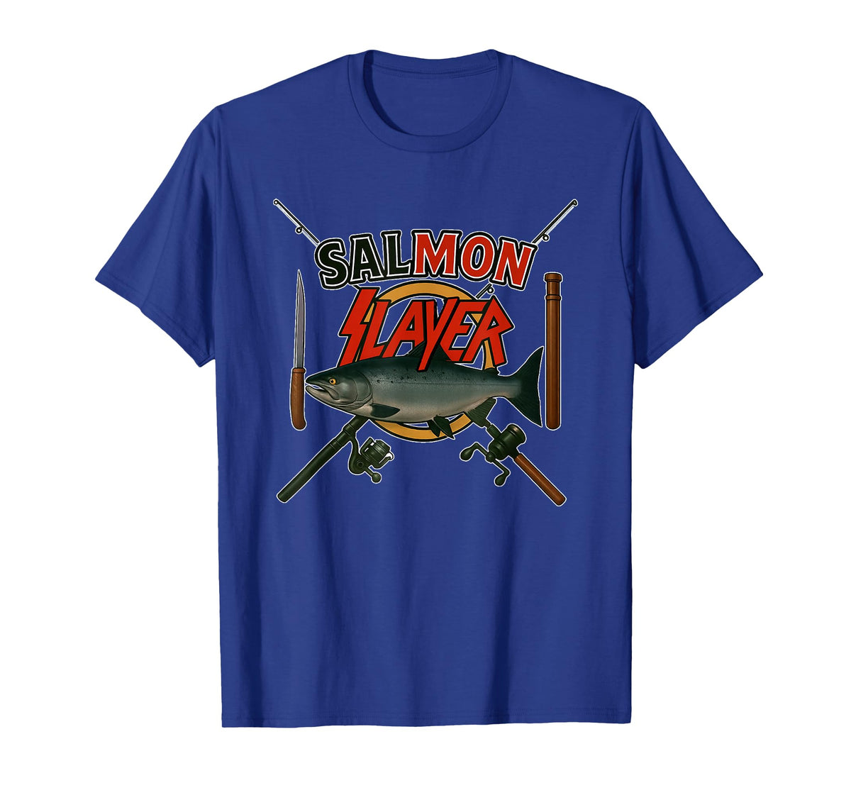 The Salmon Slayer Steelhead and Salmon Fishing T-Shirt
