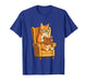 Ginger Tabby Cat Reading Book Glasses Retro Illustration T-Shirt