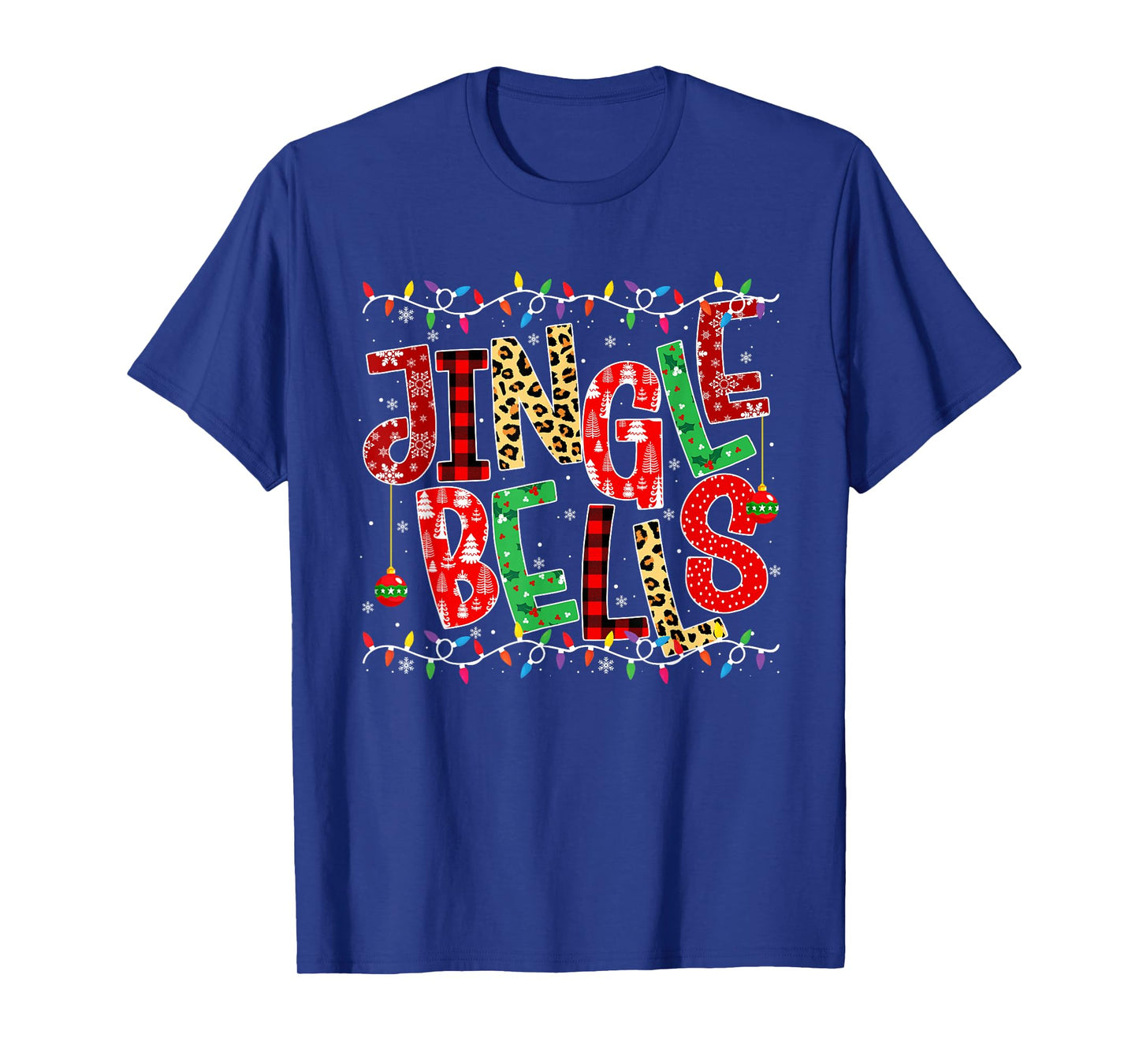 Red Plaid Jingle Bells Christmas Matching Family Pajama Tee T-Shirt