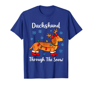 Funny Dachshund Through The Snow Christmas Dog T-Shirt
