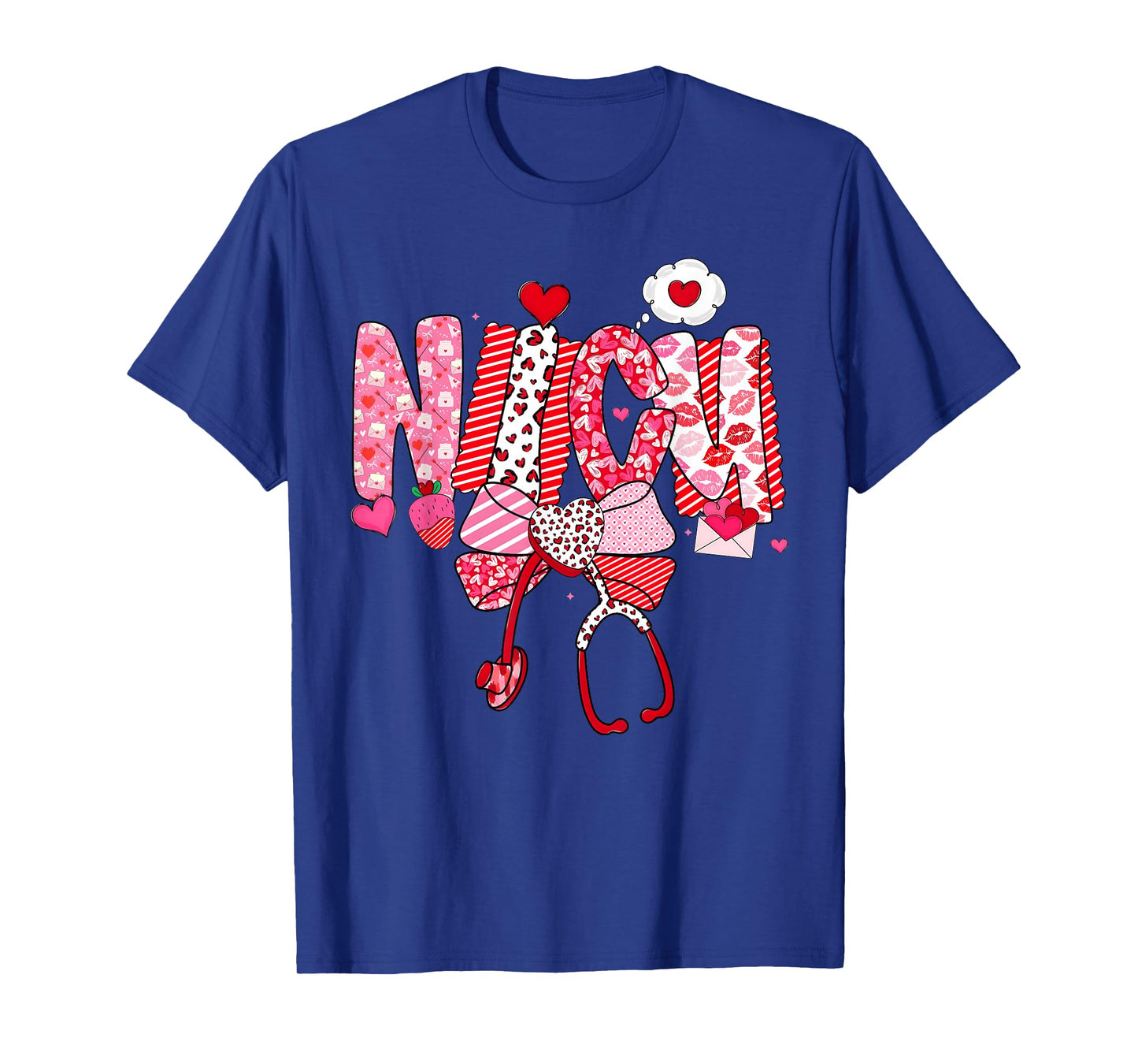 Happy Valentine NICU Nurse Coquette Bow Heart Girl Women T-Shirt