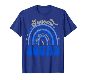 Support Squad Type 1 Diabetes Awareness Blue Rainbow Outfit T-Shirt