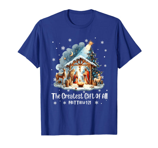 The Greatest Gift for All Christmas Nativity Jesus Christian T-Shirt