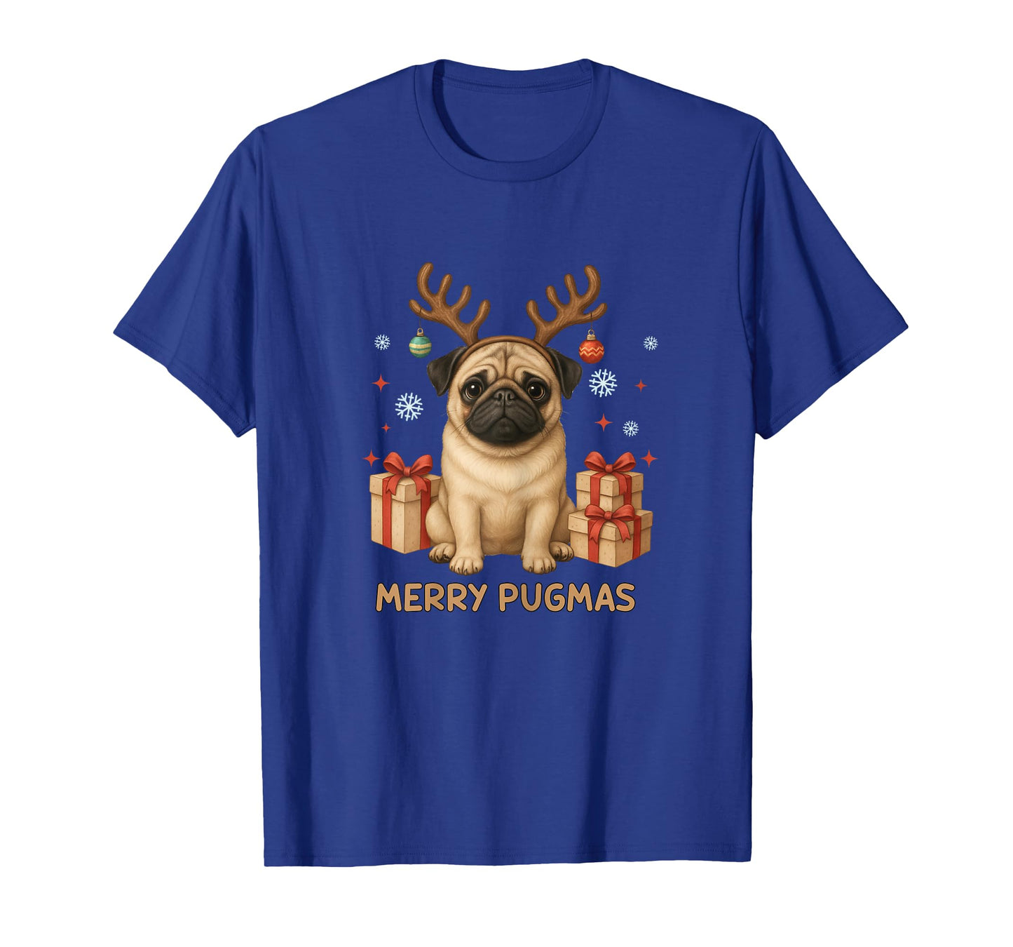 Merry Pugmas Shirt for Woman Pug Lovers Fanny Christmas Pug T-Shirt