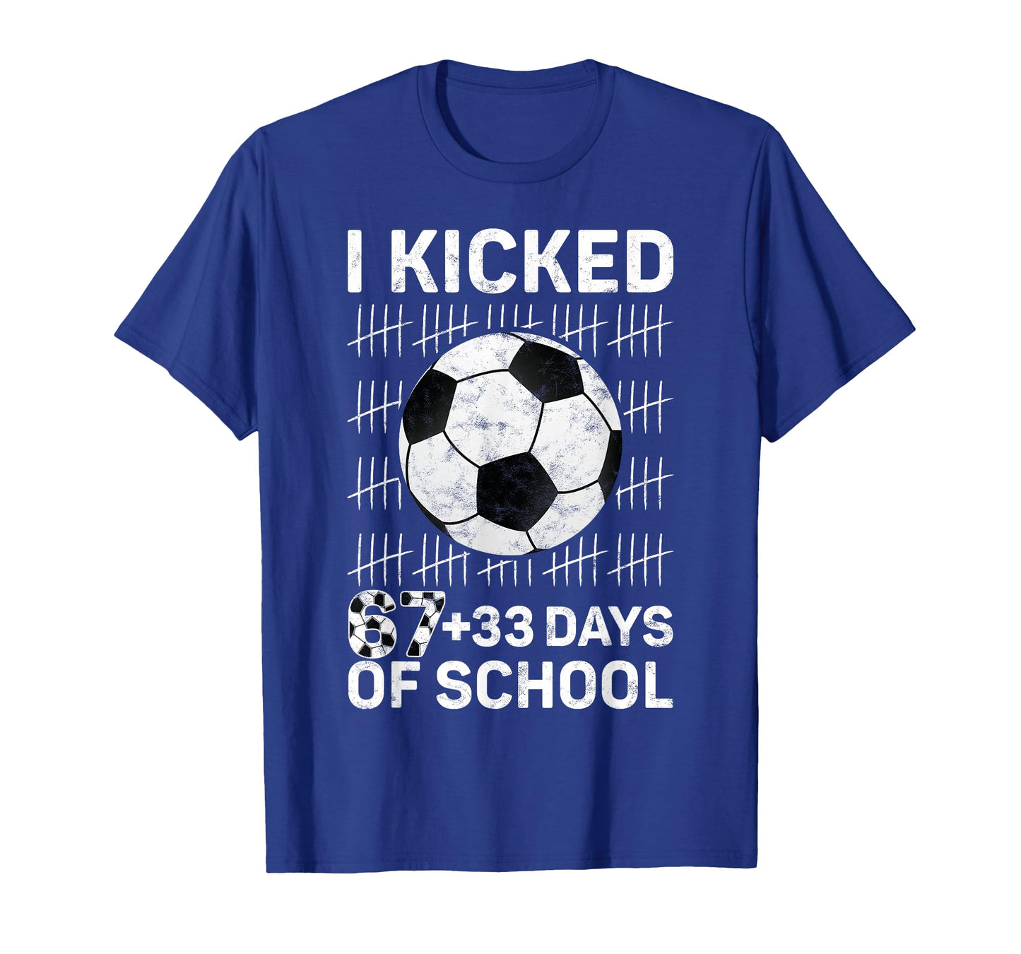 I Kicked 67 33 Days of School Soccer Boys Kids 100th Day T-Shirt