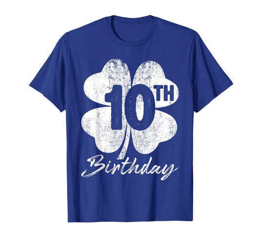 Funny 10th Birthday Shamrock St Patrick's Day Boys Girls T-Shirt