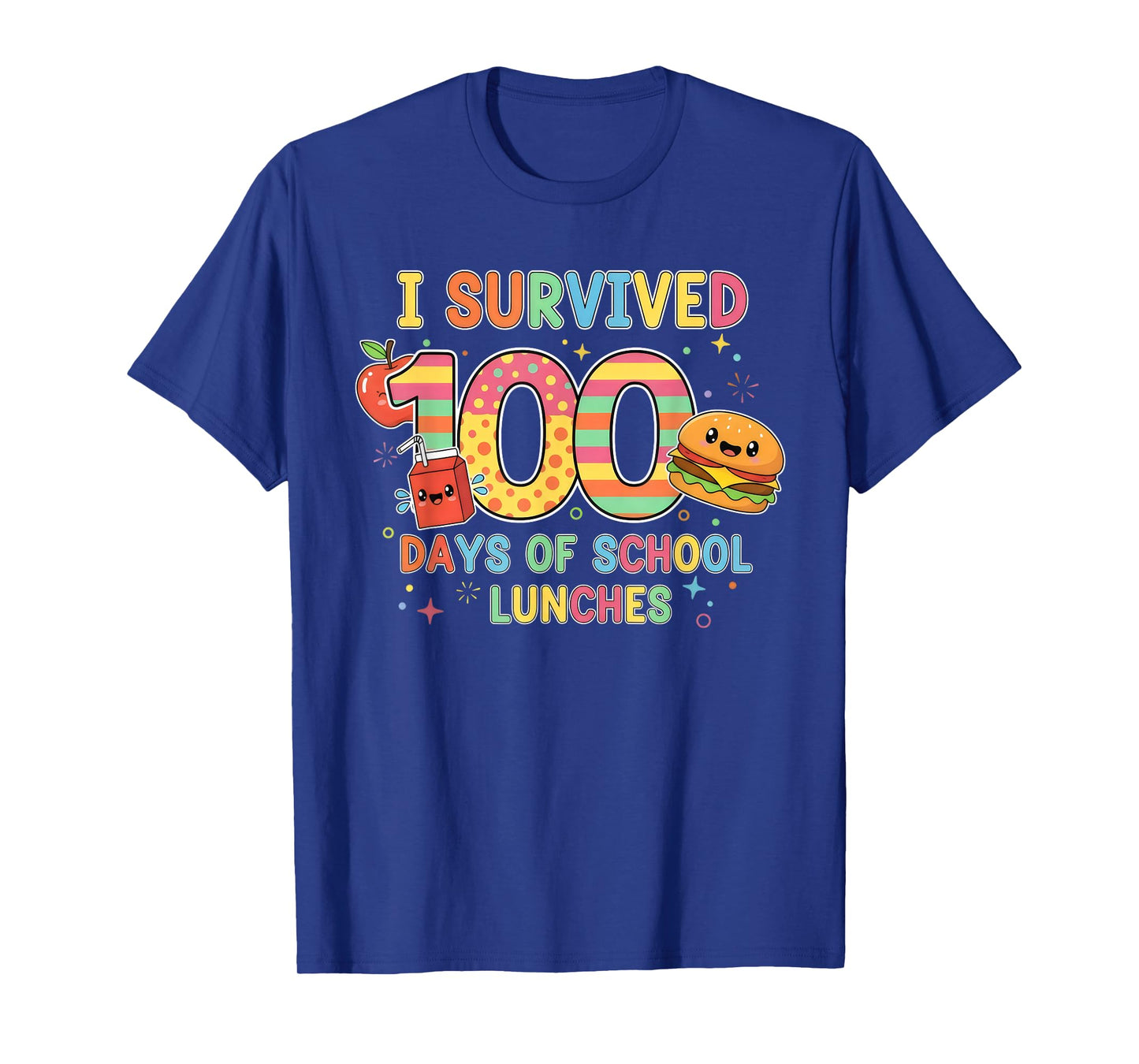 I Survived 100 Days of School Lunches Lunch Lady 100th Day T-Shirt