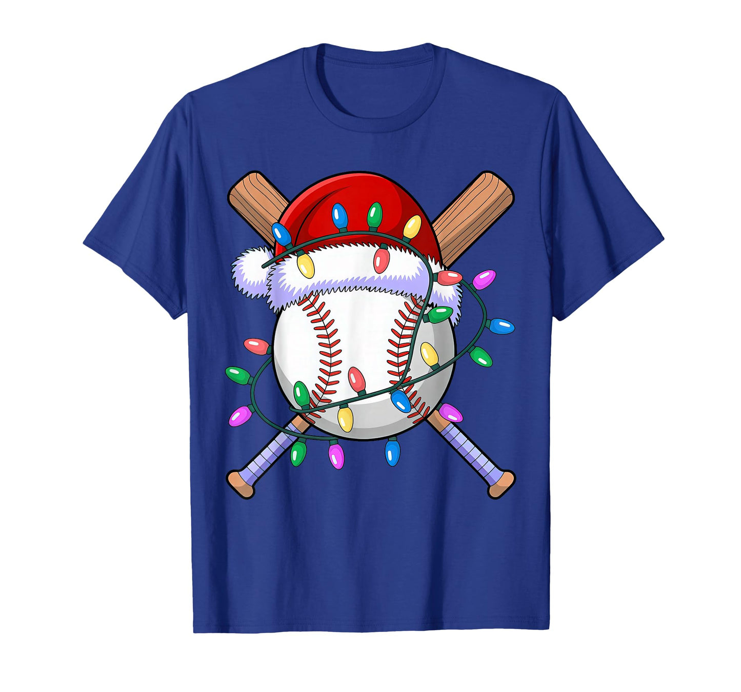 Santa Sports Design Christmas Baseball Player T-Shirt