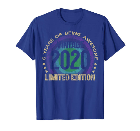6 Year Old Gifts Vintage 2020 Limited Edition 6th Birthday T-Shirt