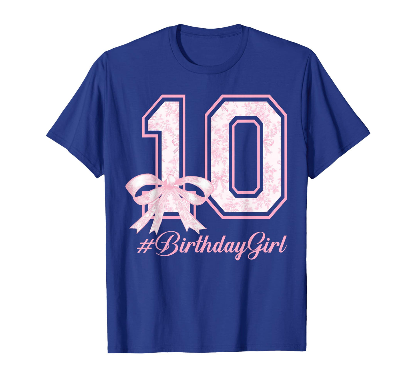Birthday Girl 10th Birthday Pink Floral Coquette Bow 10yr T-Shirt