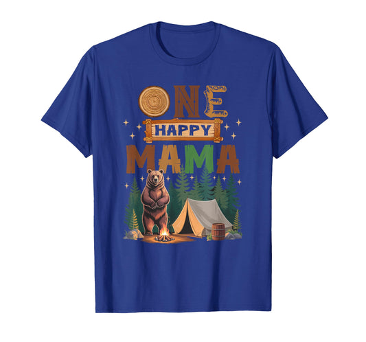 One Happy Mama Camper 1St Birthday Camping Bear T-Shirt