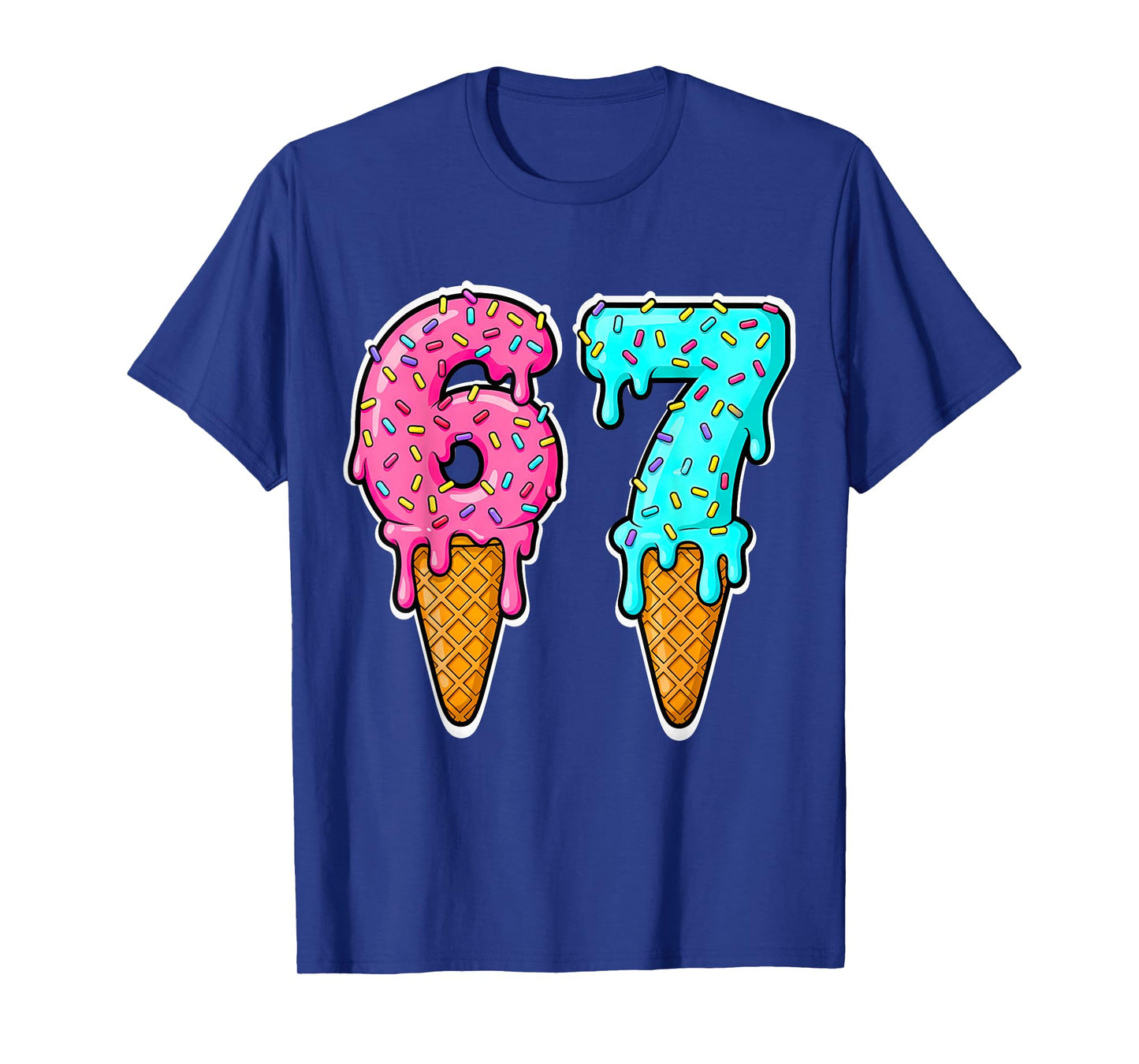 Six Seven Ice Cream Drip Gen Alpha Slang 6 7 Trending Meme T-Shirt