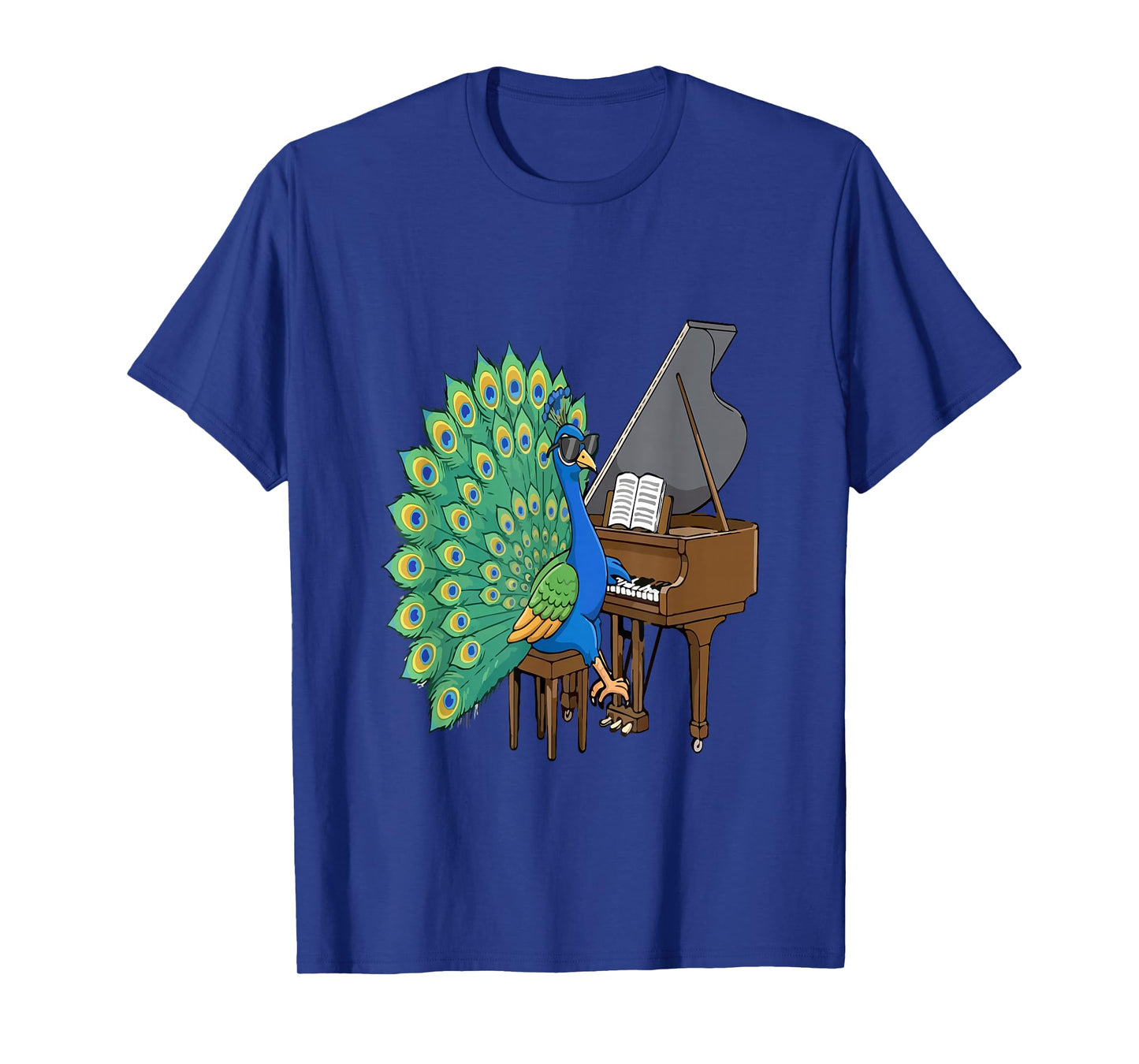 Peacock Playing Piano Instrumentalist Funny Bird Lover T-Shirt