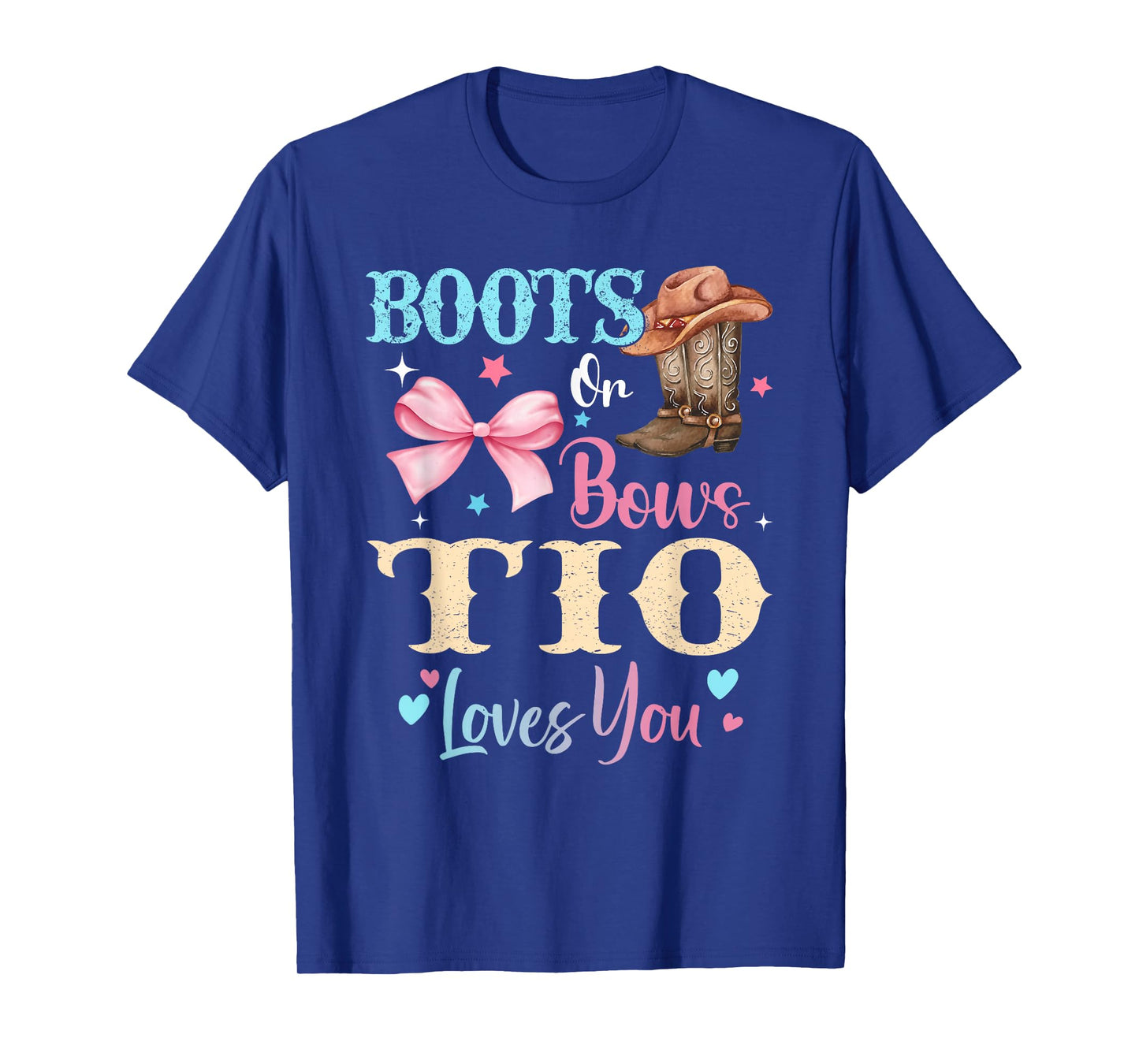 Boots or Bows TIO Loves You Gender Reveal Family T-Shirt