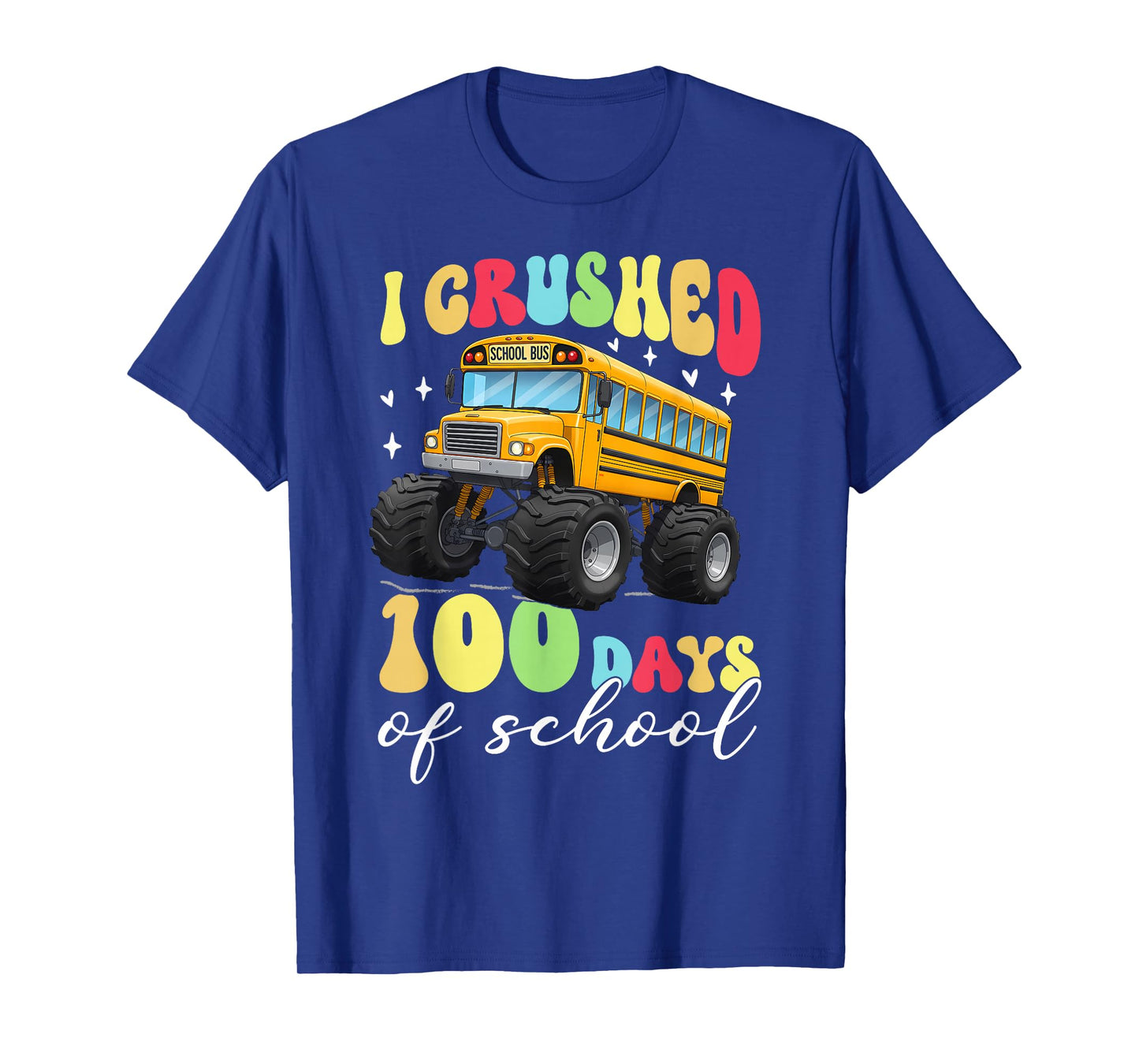 100th Day of School for Boys Monster Truck Funny Bus Driver T-Shirt