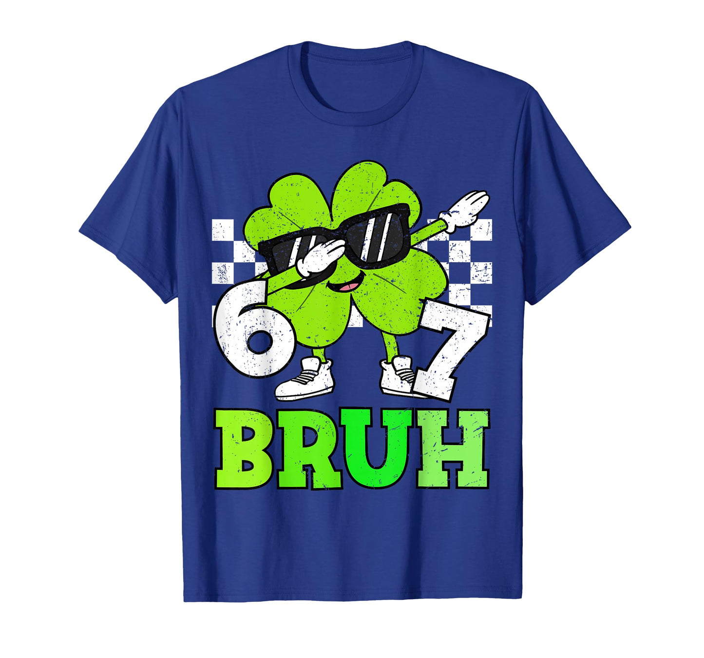 Boys St Patricks Day 67 Bruh Dabbing Shamrock Clover Kids T-Shirt