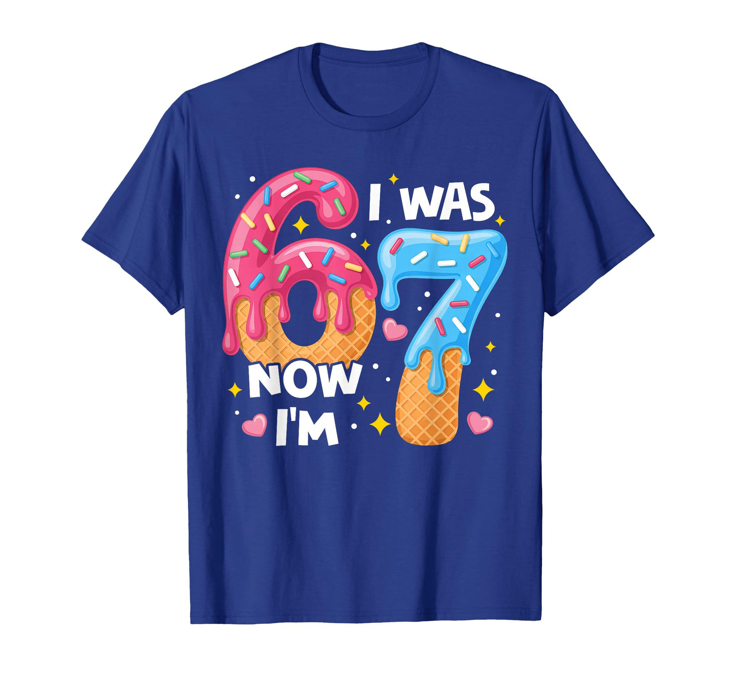 7 Year Old Birthday I was 6 Now I'm 7 67 Funny Kids T-Shirt