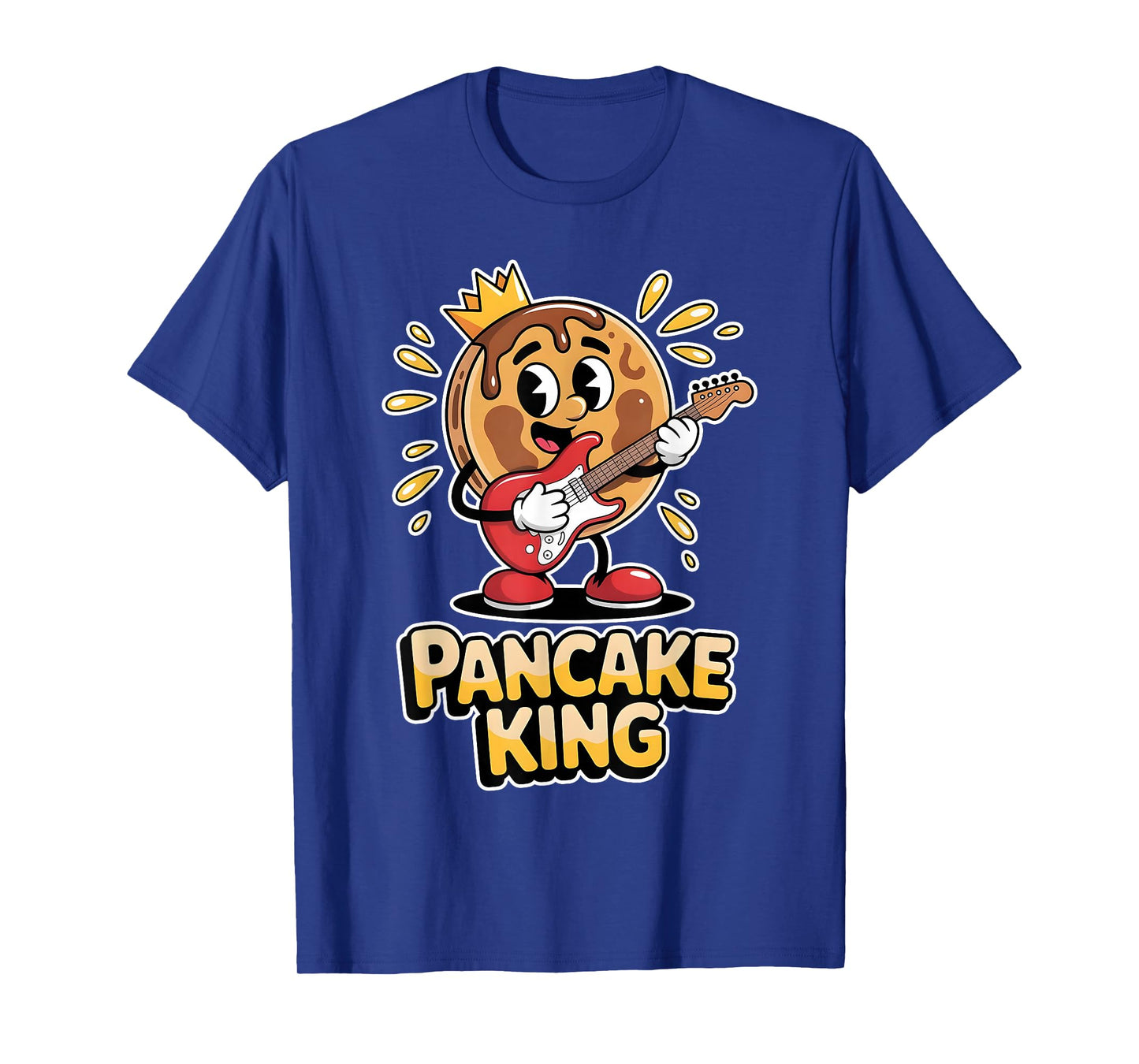 Pancake King Funny Breakfast Lover Guitar Player Men Women T-Shirt