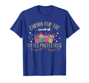 Nicu Nurse Christmas Sweetest Mistletoes Mother Baby Nurse T-Shirt