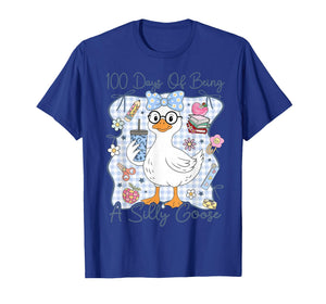100 Days of Being A Silly Goose Teacher 100 Days of School T-Shirt