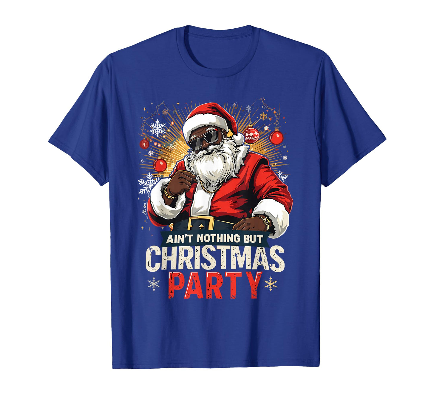 African American Santa Claus Christmas Xmas Pajama Party T-Shirt