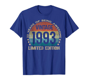 33 Year Old Gifts Vintage 1993 Limited Edition 33rd Birthday T-Shirt