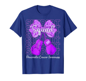 Support Squad Coquette Purple Fight Pancreatic Awareness T-Shirt