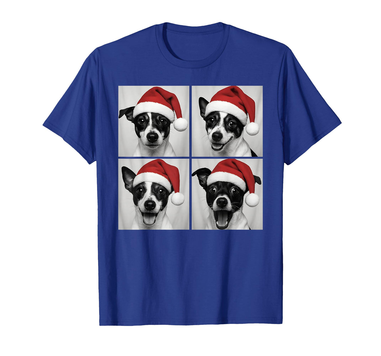 Funny Christmas Rat Terrier Santa Dog Lover Photo Booth T-Shirt