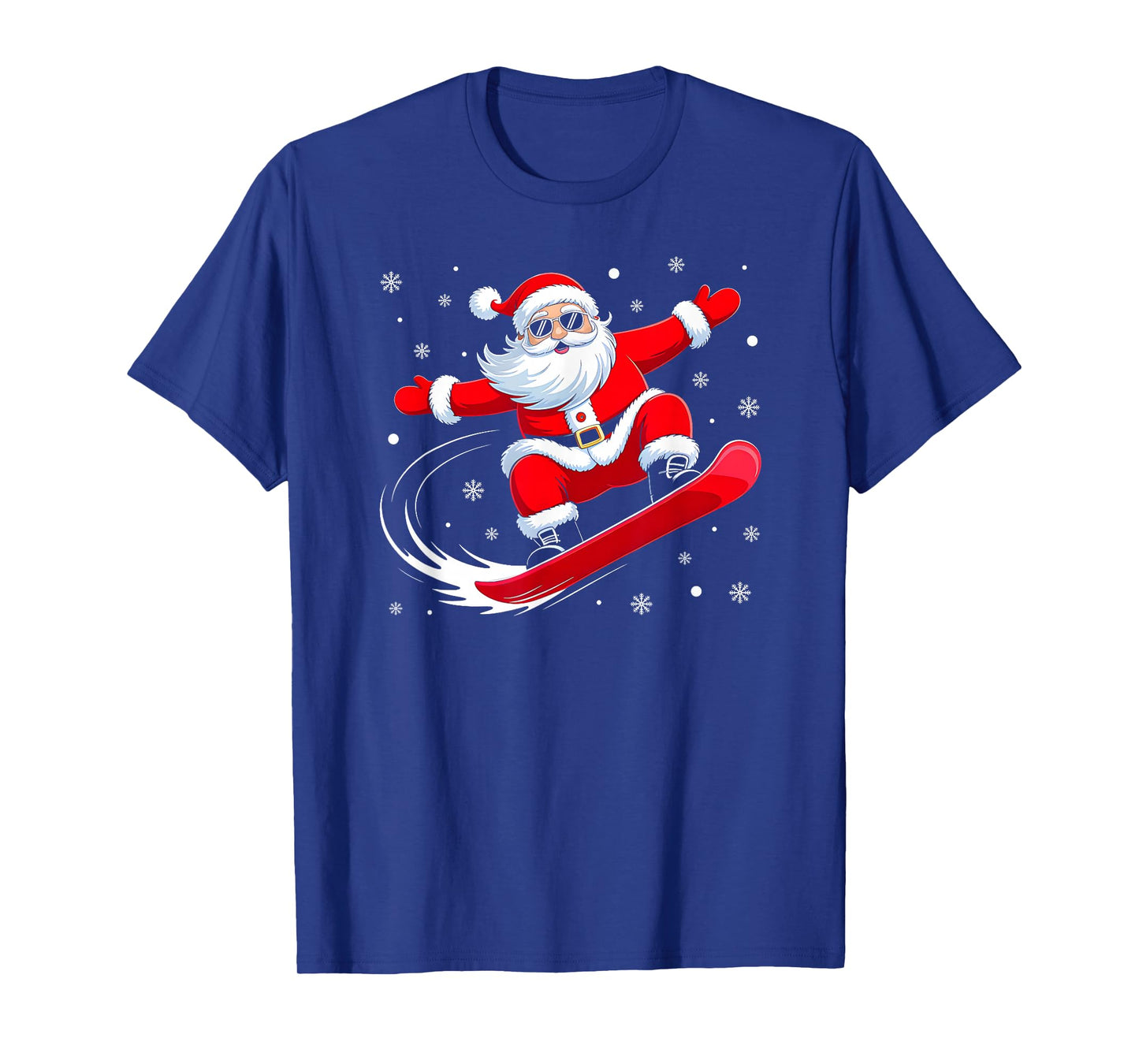 Santa Snowboarding Christmas Sports Design for Men Boys T-Shirt