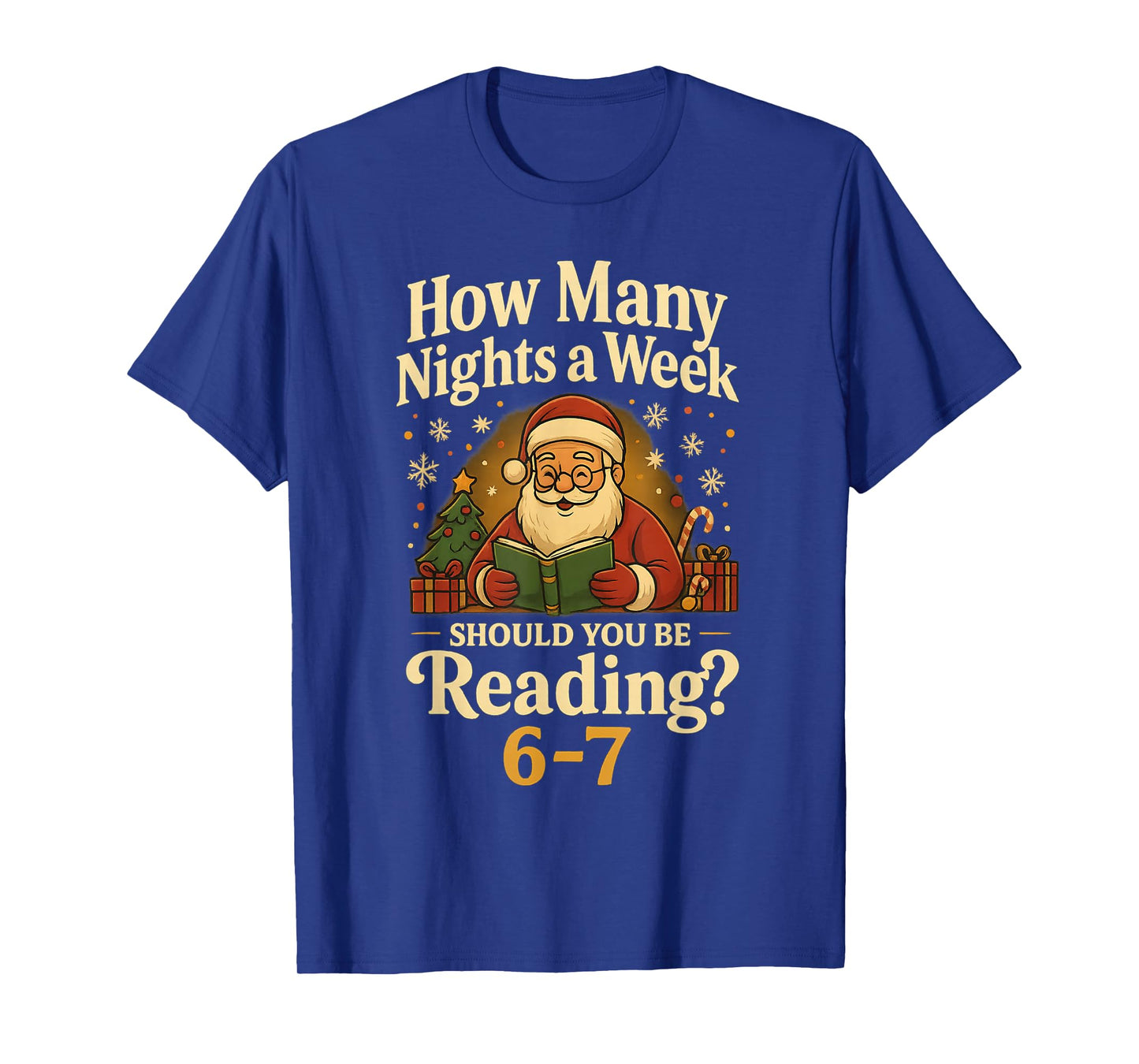 Funny Santa Reading 67 Meme Tee Christmas Teacher Book Lover T-Shirt