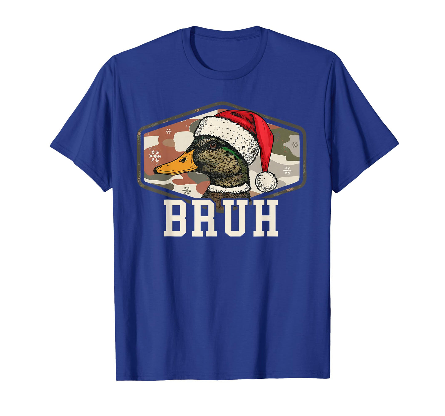 Bruh Santa Duck Hunting Camo Hat Men Women Kids Xmas Hunting T-Shirt