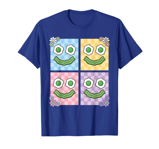 Retro Green Face Eggs and Bacon Breakfast St Patricks T-Shirt