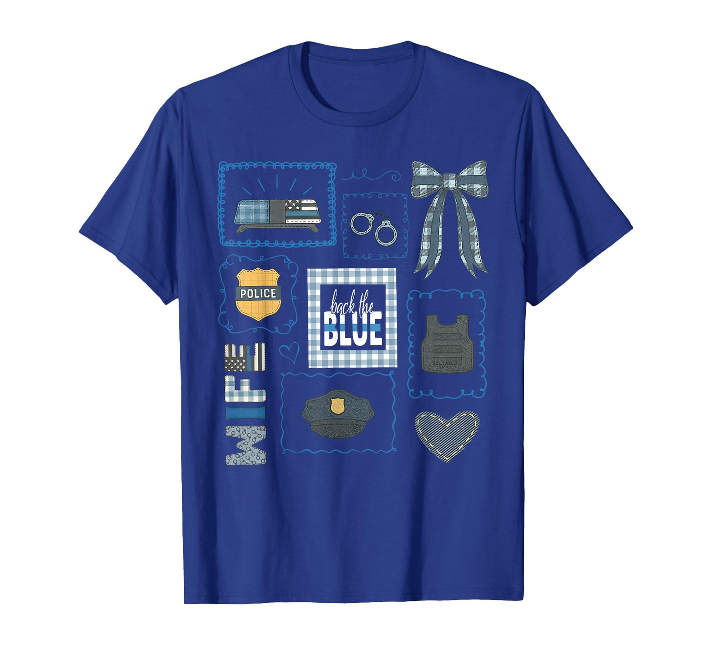 Coquette Bow Stamp Police Policeman Dispatcher Police Wife T-Shirt