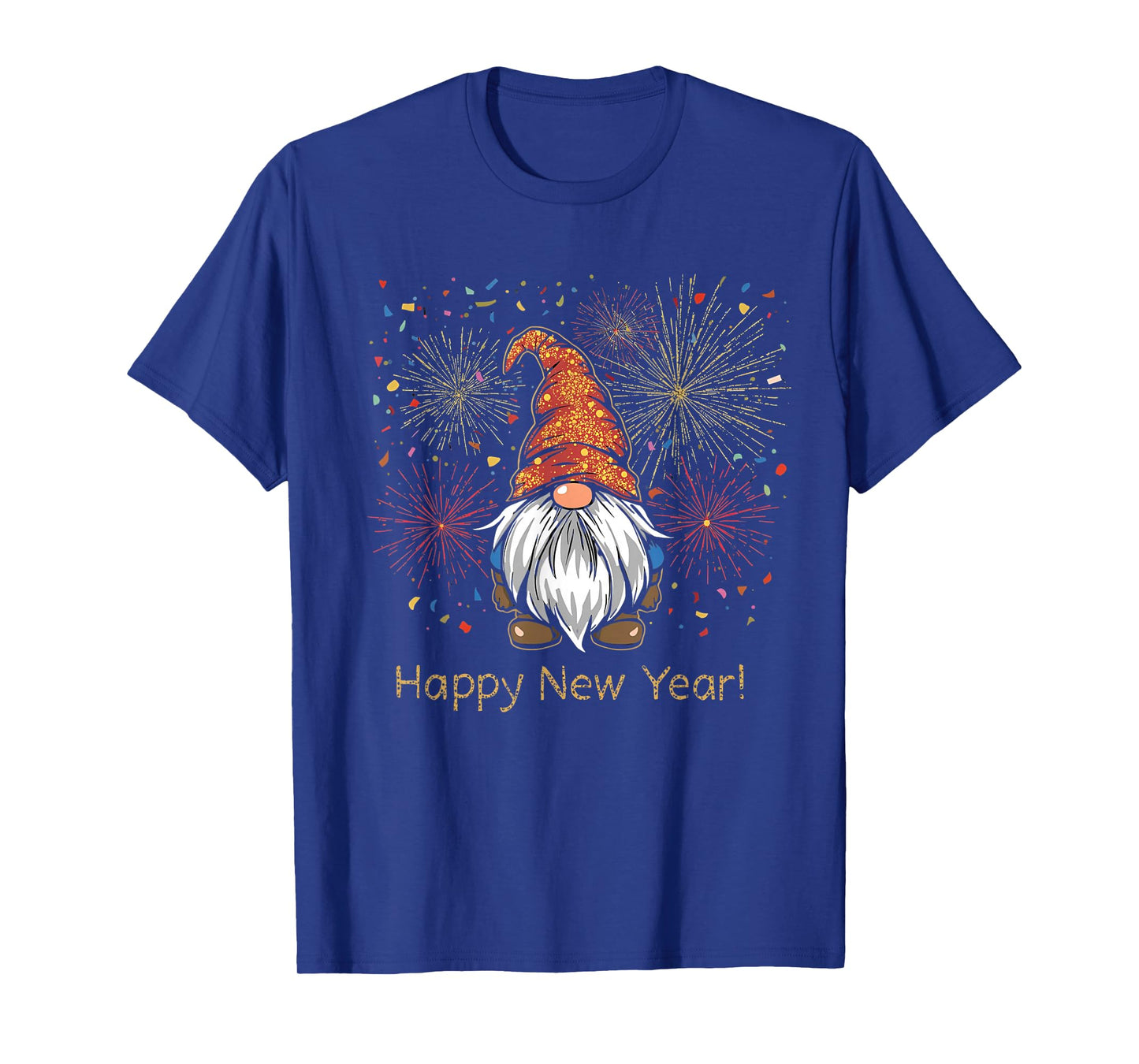 Happy New Year 2026 Gnomes Fireworks Confetti T-Shirt
