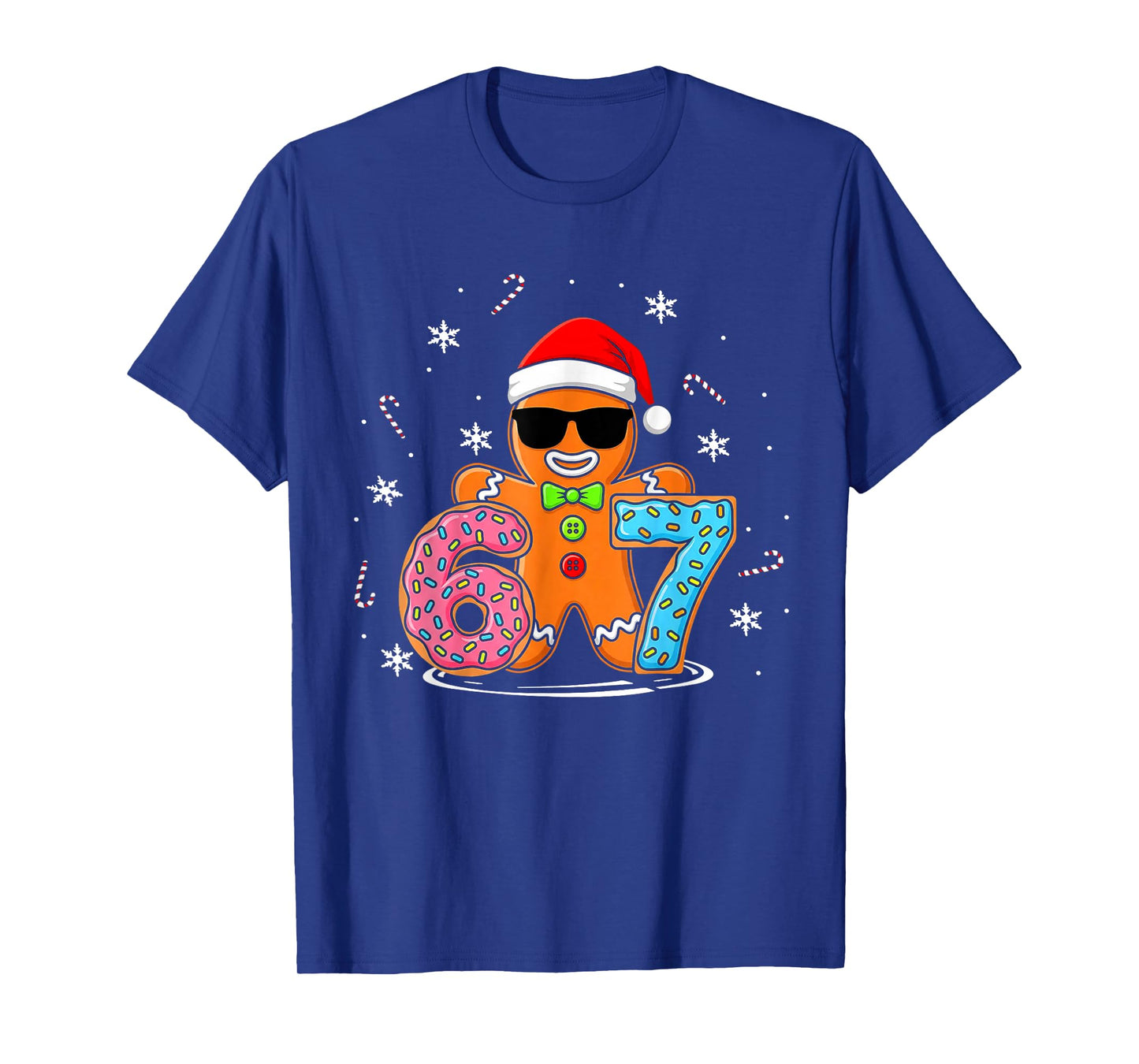 Funny Gingerbread 67 Six Seven Ice Cream Drip Christmas Boys T-Shirt
