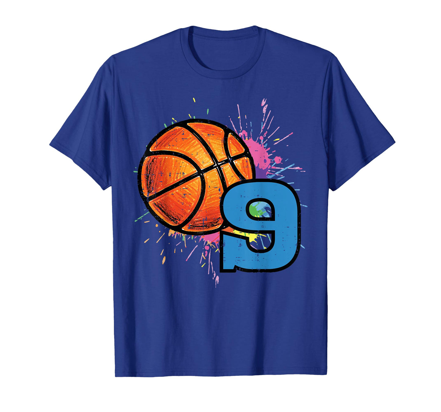 9th Birthday Basketball 9 Year Old Bday Sports Boys Kids T-Shirt