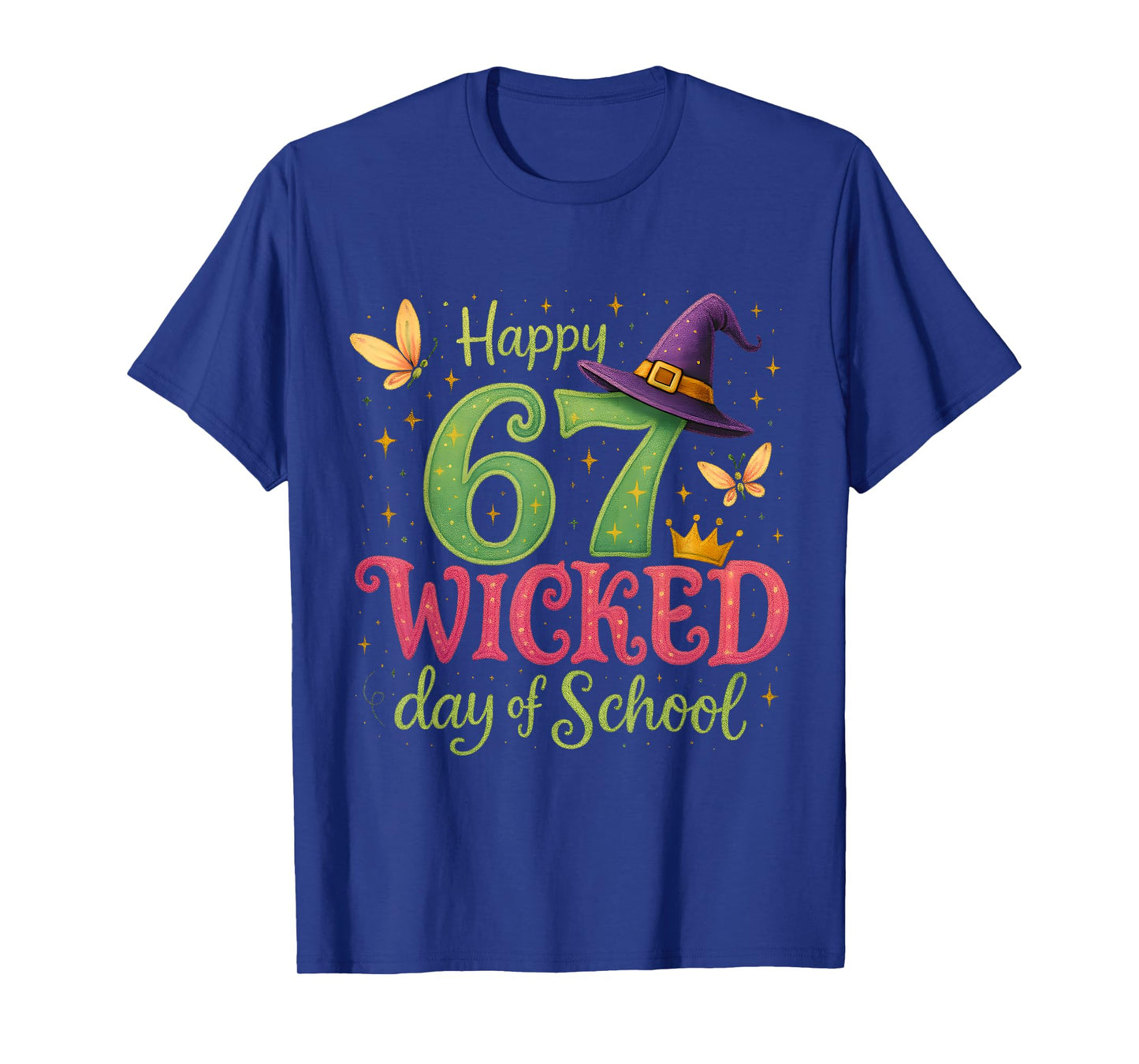Happy 67 Wicked Day of School Sparkly Magical Teacher T-Shirt