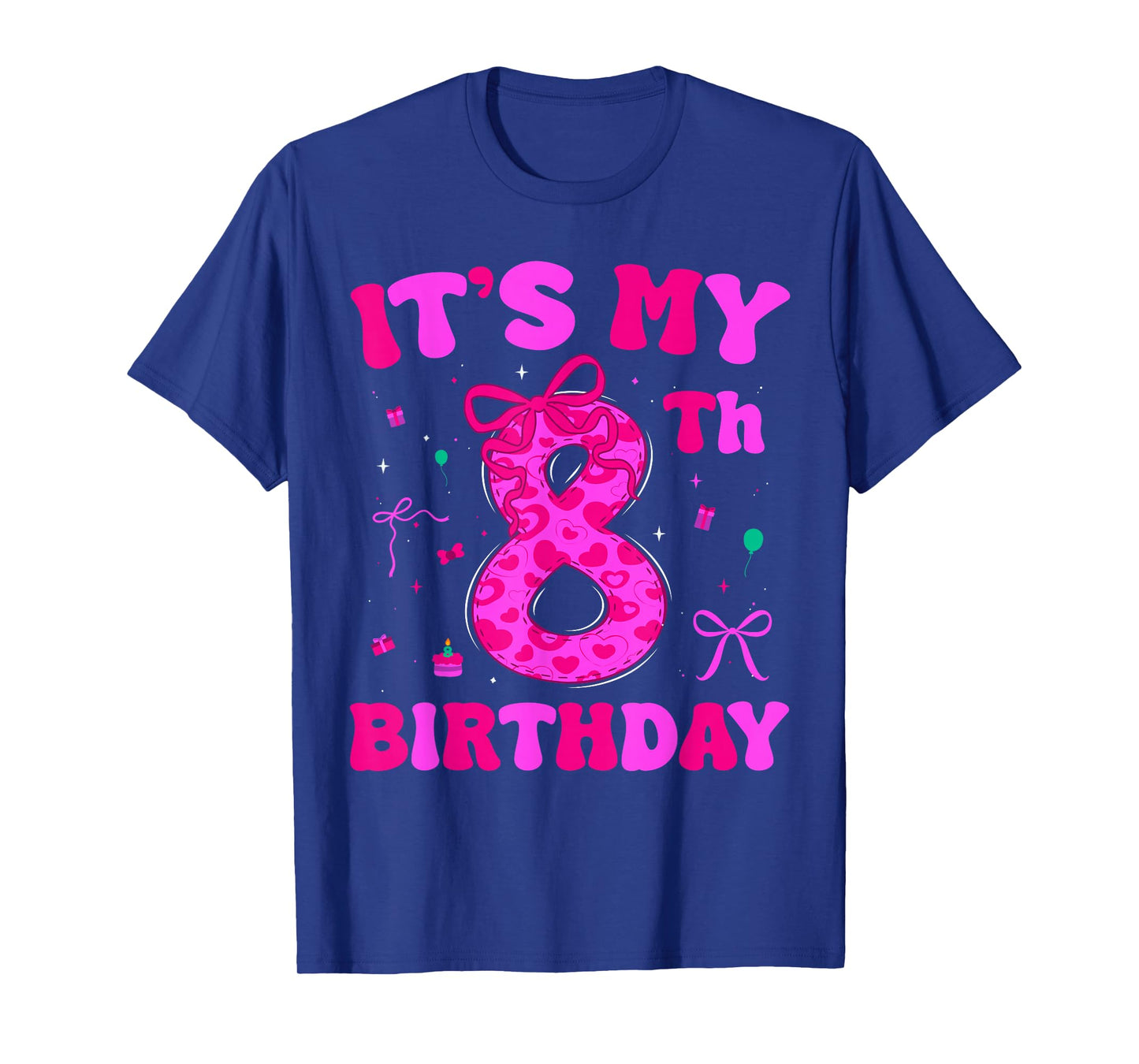 It's My 8th Birthday Coquette Bow 8th Birthday Girls T-Shirt