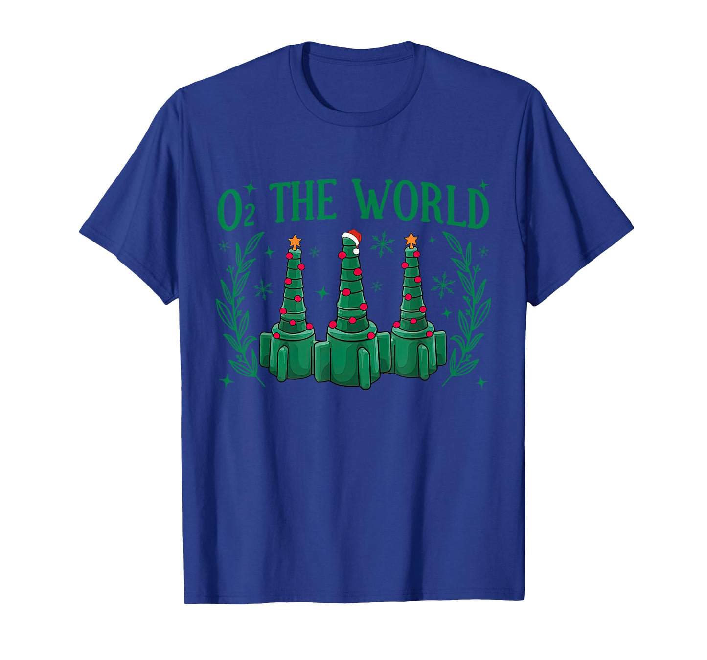 O2 The Work Christmas Tree Lights RT Respiratory Therapist T-Shirt