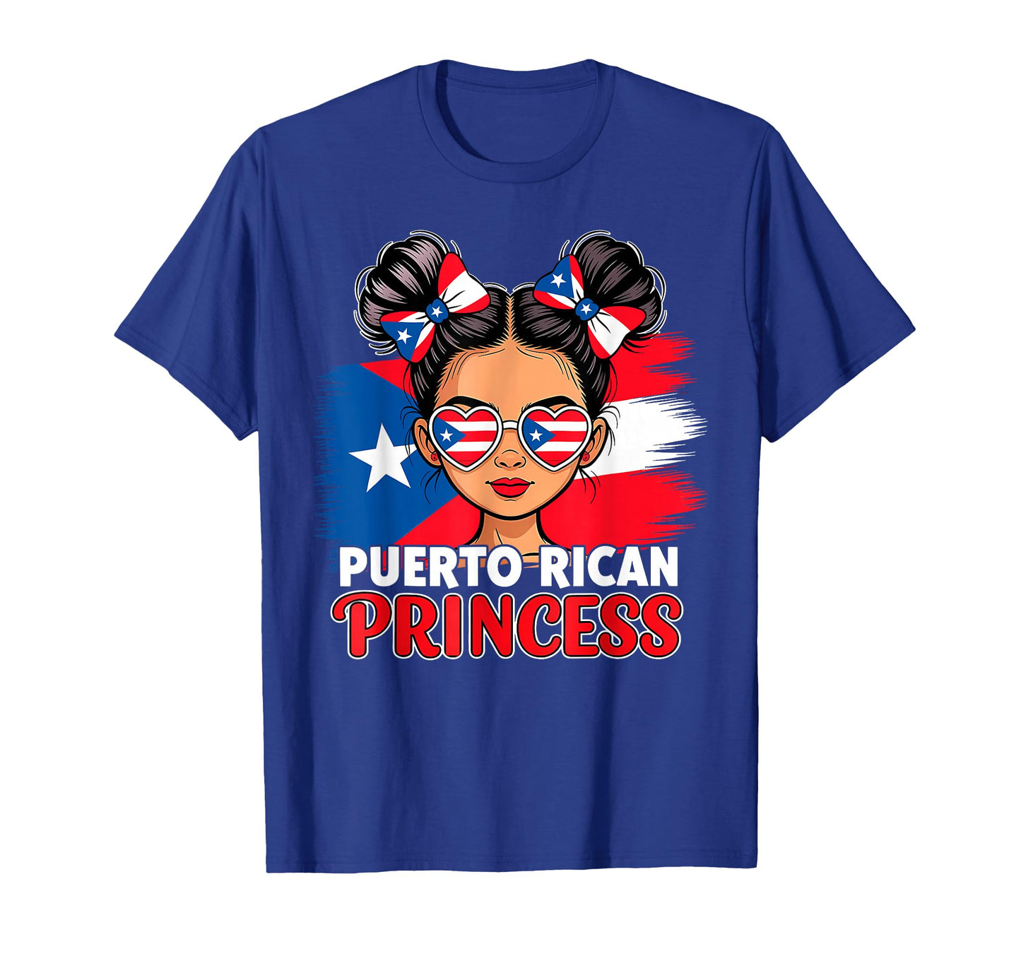 Puerto Rican Princess Girl Flag Hispanic Heritage Month Kids T-Shirt