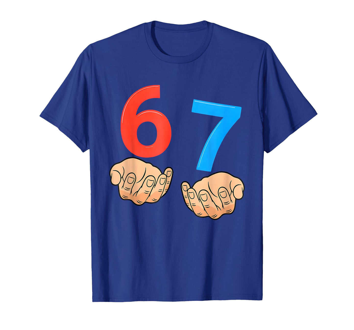 Six Seven 67 6 7 Kids 67 n Boys 6-7 Meme Hands Funny T-Shirt