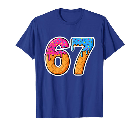 Six Seven Ice Cream Drip Gen Alpha Slang 6 7 Trending Meme T-Shirt
