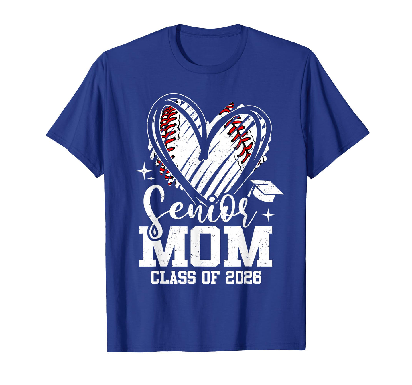 Senior Mom Class of 2026 Baseball Graduation Heart T-Shirt